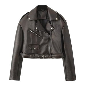 SASPORTS LEAGUE Men's Casual PU <b>Leather</b> Motorcycle Jacket Stand Collar Front Zipper Windproof Breathable for Fall Winter - Product Image 6