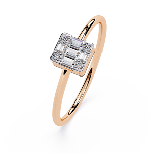 Anillos Apilables Clásicos y Sencillos de Oro Sólido de 14K con Diamantes Cultivados en Laboratorio CVD HPHT de Corte Baguette para Uso Diario - Product Image 6