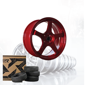 ล้อแม็กซ์อลูมิเนียมอัลลอย 3R สีแดงแคนดี้ JDM ขนาด 15 นิ้ว 4 รู 100 04115-V18 - Product Image 1