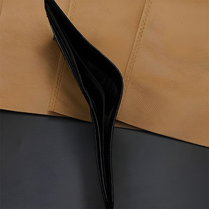 Portefeuille homme en cuir véritable noir, fin, avec porte-cartes, poche pour billets, plusieurs fentes, minimaliste, de qualité supérieure - Product Image 3