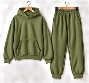 Ensemble de survêtement marron pour homme de l'industrie Ziakot, avec veste zippée à col montant et pantalon de jogging - Product Image 2