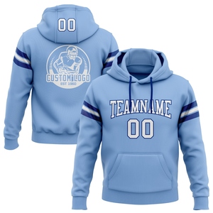 เสื้อฮู้ดดี้ฟุตบอลสีฟ้าอ่อนขาว-น้ำเงิน แบบใหม่ ออกแบบเอง ตัดเย็บโดยตรงจากโรงงาน ขายส่ง - Product Image 1