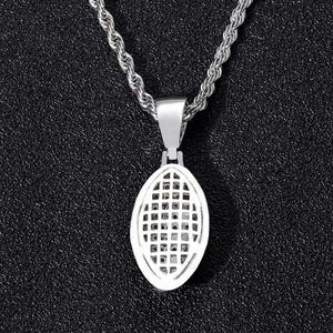 Iced Out Football Moissanite Pendant Micro Pave Moissanite Football Pendant Solid Gold Plated <b>Charm</b> Moissanite Anniversary Gift - Product Image 6