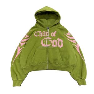 Sérigraphie personnalisée en coton polaire Boîte épaisse et lourde 360gsm Sweats à capuche zippés Boxy Fit pour hommes - Product Image 1