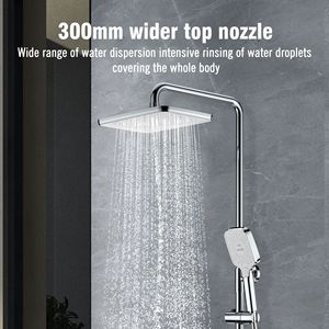 Sistema doccia a tripla funzione in acciaio inossidabile con pioggia e soffioni palmari Set da bagno - Product Image 3