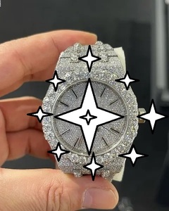 Luxury Men's Stainless Steel <b>Chronograph</b> Watch With Moissanite Dial And Bracelet Analog Quartz Movement - Product Image 1