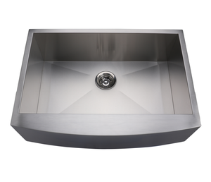 Fregadero de cocina moderno estilo rústico hecho a mano de acero inoxidable de un solo tazón con delantal frontal AS-Z3020 Acabado satinado Marca JKY Origen Selangor - Product Image 1