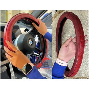 Housse de volant en cuir véritable, design tendance, fabriquée à la main, universelle et élégante, pour fabricants. - Product Image 1