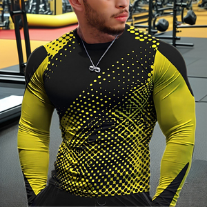 เสื้อรัดกล้ามเนื้อแขนยาว MMA พิมพ์โลโก้ด้านหน้าตามสั่ง รับผลิตแบบ OEM แบรนด์ส่วนตัว โพลีเอสเตอร์ 100% 180 กรัม เป็นมิตรต่อสิ่งแวดล้อม - Product Image 5