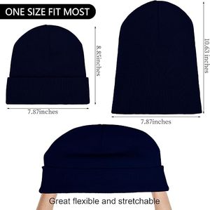 Bonnet d'hiver tricoté unisexe personnalisé avec logo, 100 % acrylique, bord côtelé, impression en relief/par décoloration pour usage extérieur – Vente en gros - Product Image 3