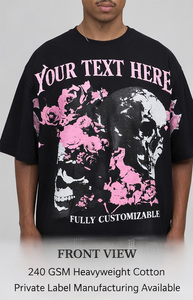 Camisetas Personalizadas de Alta Calidad con Estampado Frontal, Cuello Redondo, Estilo Urbano, Vintage, Lavadas, 100% Algodón Ecológico para Hombre - Product Image 6