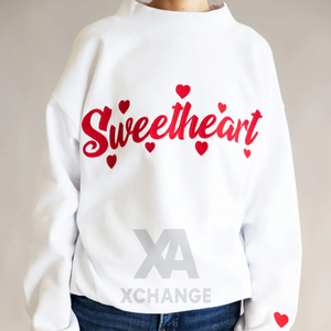 Sudadera Blanca con Cuello Alto para Mujer, Corte Regular, Color Sólido, Tejido de Algodón, Manga Larga, Estilo Casual para Otoño - Product Image 1