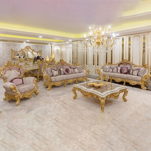 ชุดโซฟาหรูหราสไตล์คลาสสิค  ไม้มะฮอกกานีแท้ แกะสลักด้วยมือ หุ้มเบาะสไตล์ฝรั่งเศส เฟอร์นิเจอร์ห้องนั่งเล่นสำหรับบ้านพักตากอากาศ - Product Image 2