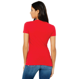 เสื้อยืดคอกลมแขนสั้นผู้หญิงแบบ OEM สั่งทำพิเศษ ผ้าเจอร์ซีย์คอตตอน 100% สีพื้น ผ้าถัก ระบายอากาศได้ดี ทรงปกติ - Product Image 3