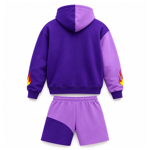 Conjunto Deportivo Informal Unisex de Dos Piezas para Verano 2026, Sudadera con Capucha y Pantalones Cortos con Logotipo Personalizado, Color Sólido, 100% Poliéster, Secado Rápido - Product Image 6