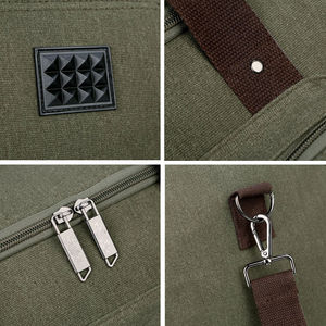 Cheap Price Unisex <b>Canvas</b> Duffel <b>Bag</b> 30-40L Zipper Closure Adjustable Strap Soft Handle Large Capacity Casual Gym Travel <b>Bag</b> - Product Image 5