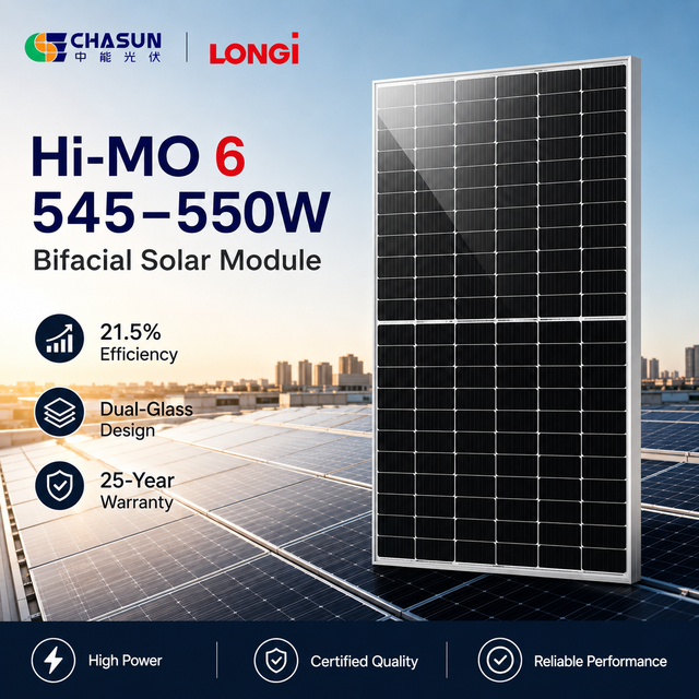 BEST Price Longi Solar Panel Charging Cheap Bifacial Dual Glass Solar Panel 545w 550w Solar Energy Panels with Tuv Certificate