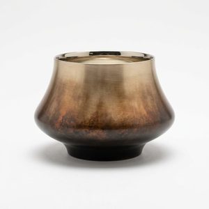 Portavelas de Latón con Plumas Hecho a Mano, 11 cm, Bronce Atardecer Ombre, Decoración para Hogar/Hotel, Regalo para Bodas - Product Image 1