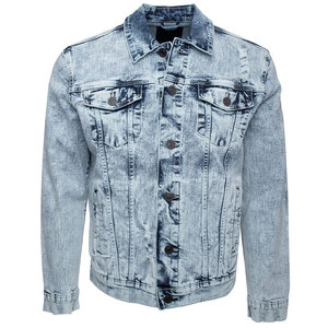 Chaqueta de mezclilla para hombre con lavado a la piedra, corte regular, cierre de botones, estilo casual, teñido anudado, de algodón, para primavera - Product Image 3