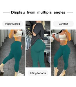 Women Workout Scrunch Butt Leggings Butt Lifting <b>Tummy</b> <b>Control</b> High Waisted Solid Sports Gym Running Compression Tight Yoga Pant - Product Image 6