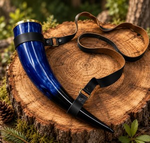 Drinking Horn Large Viking Drinking Horn with Leather Holder Premium Quality Viking Drinking Horn with Accept Custom Size - Product Image 4