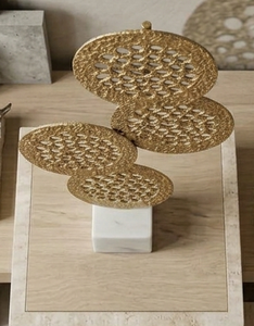 Sculptures décoratives modernes plaquées or, faites à la main, pour la maison et l'hôtel, pour le salon, objets sculptés faits à la main - Product Image 2