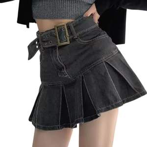 Minifalda Vaquera Clásica Azul para Mujer, Cintura Alta, Plisada, Informal, de Alta Calidad y Cómoda - Product Image 5