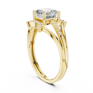 แหวนทองคำแท้ 14k ดีไซน์ Split Shank ประดับเพชรทรงเหลี่ยม Octagon Cut เพาะเลี้ยงในห้องปฏิบัติการ ได้รับการรับรองจาก GRA เหมาะสำหรับผู้หญิง สวมใส่ในโอกาสหมั้นและแต่งงาน - Product Image 3