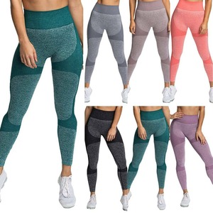 Leggings de fitness décontractés d'hiver respirants pour femmes, vente en gros, haute qualité, couleur personnalisée, taille haute, sans couture - Product Image 3