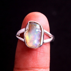 Anillo de ópalo etíope de Plata de Ley 925, joyería hecha a mano, con piedras preciosas, unisex - Product Image 4