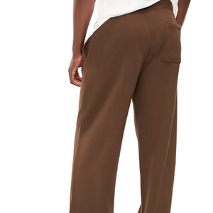 Pantalon de survêtement en molleton marron pour homme, coupe ample, jambe large, taille à cordon, décontracté, personnalisable avec logo, style streetwear, OEM - Product Image 2