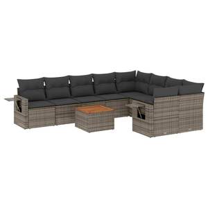 Conjunto de Sofás de Jardín Grises de 6 Plazas, Muebles de Ratán para Exteriores Resistentes a la Intemperie, Diseño Contemporáneo - Product Image 4
