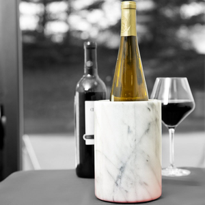 Refroidisseur de bouteilles de vin et de bière rond en marbre massif, écologique, pour une rétention de la glace, accessoires de bar pour fêtes - Product Image 5