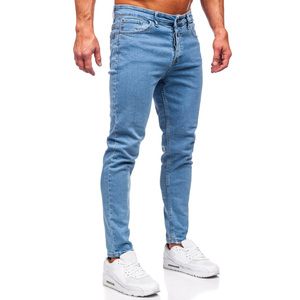 Jean en denim coupe droite pour homme, pantalon bleu décontracté en coton confortable, style classique, mode, vente en gros 2026 avec design personnalisé - Product Image 6