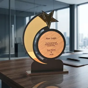 Trofeo Estrella Personalizado, Recuerdo, Premio de Madera Personalizado con Grabado de Logotipo y Nombre, Reconocimiento Corporativo a Empleados, Premio por Logro - Product Image 5
