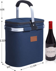 Wholesale Custom Leakproof Beach Party Picnic Wine Carry Bag Insulated 6 <b>Bottles</b> <b>Carrier</b> Tote Metal Holder Polyester Wine Cooler - Product Image 6