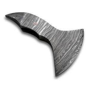 Cabeza de Hacha de Acero de Damasco Forjada a Mano con Patrón Único en Capas, Cabeza de Hacha Forjada a Medida para Fabricación de Mangos DIY, Suministro OEM - Product Image 6
