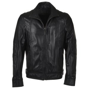 Chaqueta de Cuero con Revestimiento Clásico para Hombre, Diseño Moderno, con Cuello Alto y Logotipo Frontal - Product Image 6