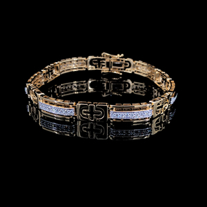 Pulsera de oro con diamantes naturales certificados por IGI, color EF, corte brillante redondo, claridad VVS VS, joyería fina, pulsera de lujo para mujer - Product Image 1