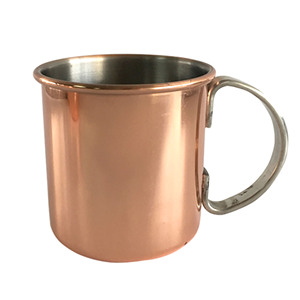 Mug Moscow Mule en cuivre martelé de 16 oz, tasse en cuivre pur massif avec poignée en laiton, mug à bière avec revêtement en acier inoxydable de qualité alimentaire - Product Image 5