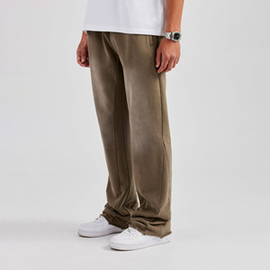 Heavyweight 100% Cotton Men's Trouser Acid Washed Sulphur Oversized Pants Casual Style Baggy <b>Flared</b> <b>Sweatpants</b> <b>Wholesale</b> Rate - Product Image 1