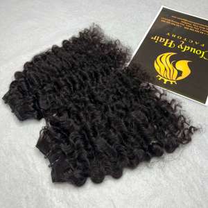 CDYHAIRVN Extensions de cheveux humains en trame, bouclés style birman, noir naturel, bouclés rebondissants, doux, épais, double tirage, cheveux bruts, vente en gros - Product Image 3