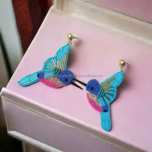 Pendientes de Borla con Cuentas de Colores Hechos a Mano, Joyería Larga con Flecos Estilo Bohemio para Mujer - Product Image 5