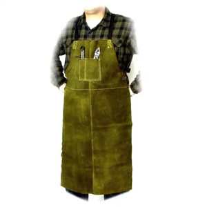 Premium Quality Cowhide Split Leather Welder <b>Work</b> <b>Apron</b> Sleeveless Industrial Safety Heavy Duty for Home Gardening Cleaning - Product Image 5