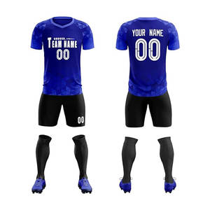 Tenues de sport personnalisées, imprimées par sublimation, manches courtes, coton, séchage rapide, respirantes, ensembles d'uniformes de football, maillots de football - Product Image 4