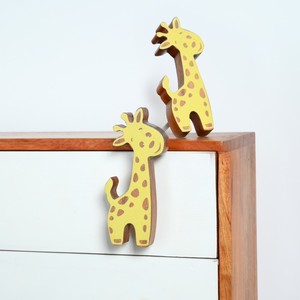 Wholesale Contemporary Acacia Wood Durable Kids Drawer <b>Knobs</b> Giraffe Cabinet <b>Dresser</b> Pulls Yellow Easy Installation - Product Image 4