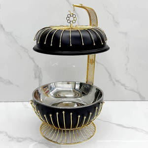 Luxury Round Lattice Chafing Dish Stainless Steel <b>Buffet</b> Food Warmer Ornate Gold White Black Catering <b>Server</b> for Hotel - Product Image 5