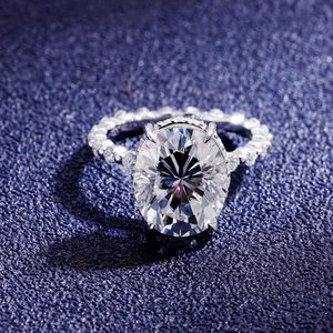 Wedding <b>ring</b> gift 5 carat oval lab grown IGI certified iced out round cut <b>diamond</b> <b>ring</b> 14kt solid gold - Product Image 1
