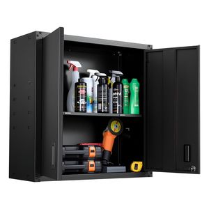 Adjustable <b>Shelf</b> Steel Floating Hanging Storage Cabinet 30W X 12.2D X 30H Inch <b>Metal</b> Wall Cabinet Locking Doors for Tool - Product Image 4