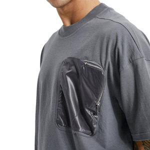 Camiseta Oversize de Estilo Urbano, 350 Gramos, Jersey Sólido, con Logotipo de Marca Personalizado Impreso en la Parte Delantera, para Hombre - Product Image 3